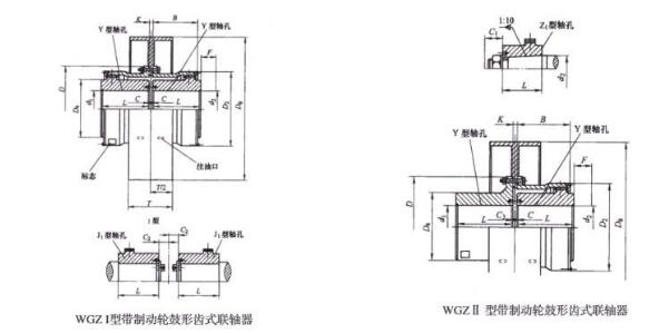 WGZ Wheel-Brake Drum Shape Gear Coupling